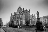 Horizontal St Giles Cathedral in Old Town Edinburgh black and white Photos