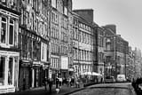 Horizontal The Royal Mile in Old Town Edinburgh black and white Photos