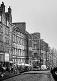 Vertical The Royal Mile in Old Town Edinburgh black and white Photos