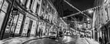 Panoramic Victoria Street at Night black and white Photos