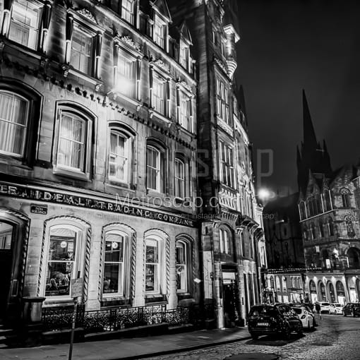 Victoria Street at Night -- Edinburgh Black and White Photos