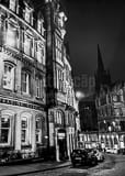 Vertical Victoria Street at Night black and white Photos
