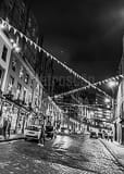 Vertical Victoria Street at Night black and white Photos