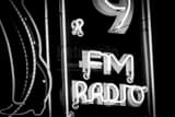 Horizontal The 92.9 FM Radio Sign black and white Photos