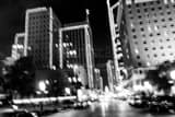 Horizontal A Blurry Shot of Downtown Fort Worth black and white Photos