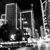 Square A Blurry Shot of Downtown Fort Worth black and white Photos