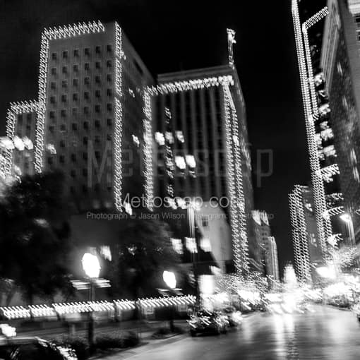 A Blurry Shot of Downtown Fort Worth -- Fort Worth Black and White Photos