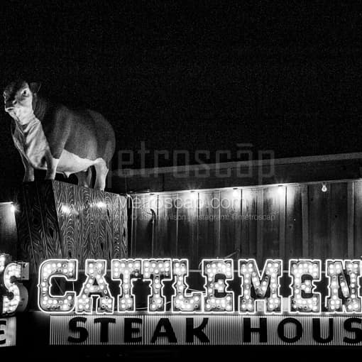 Cattlemens Steak House -- Fort Worth Black and White Photos