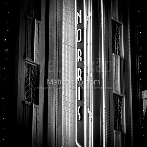 The Chuck Norris Conference Center Sign -- Fort Worth Black and White Photos