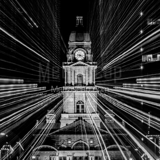 Close Up of The Tarrant County Courthouse -- Fort Worth Black and White Photos