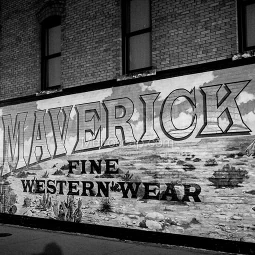 Maverick Fine Western Wear Mural -- Fort Worth Black and White Photos