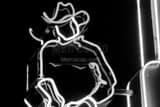 Horizontal The Neon Ranch Hand of 92.9 black and white Photos