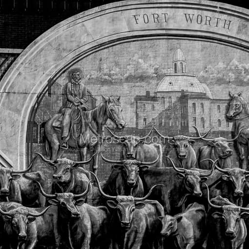 The Sundance Square Mural -- Fort Worth Black and White Photos