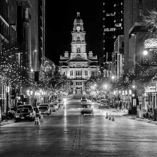 The Tarrant County Courthouse -- Fort Worth Black and White Photos