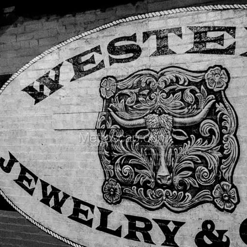 The Western Jewelry Mural -- Fort Worth Black and White Photos