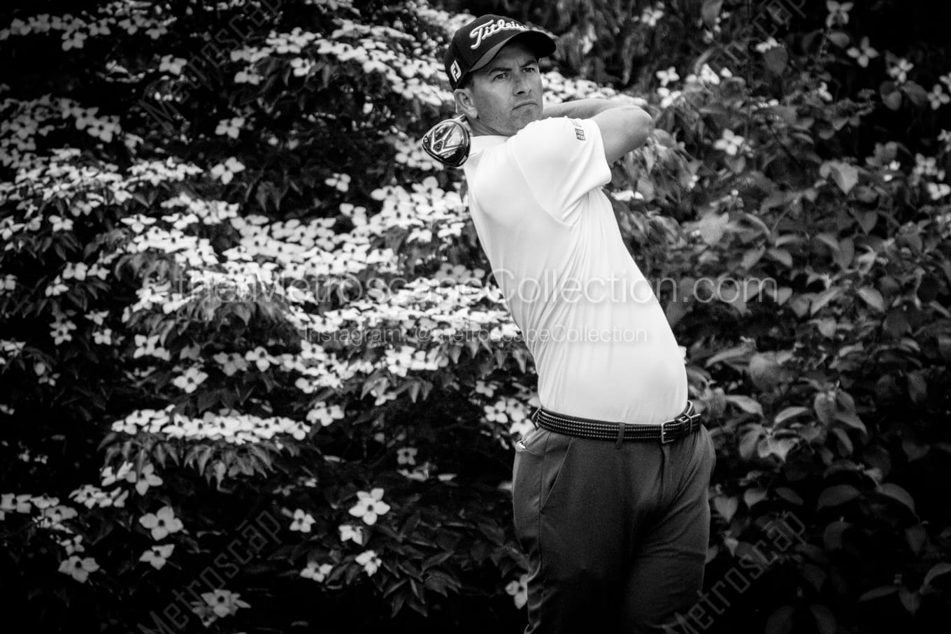 Horizontal Adam Scott Golf Swing landscape black and white Photography