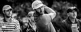 Panoramic Dustin Johnson Hitting Driver landscape black and white Photography