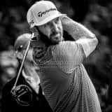 Square Dustin Johnson Hitting Driver landscape black and white Photography