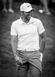 Vertical Jason Day Laughing during a Round of Golf black and white Photos