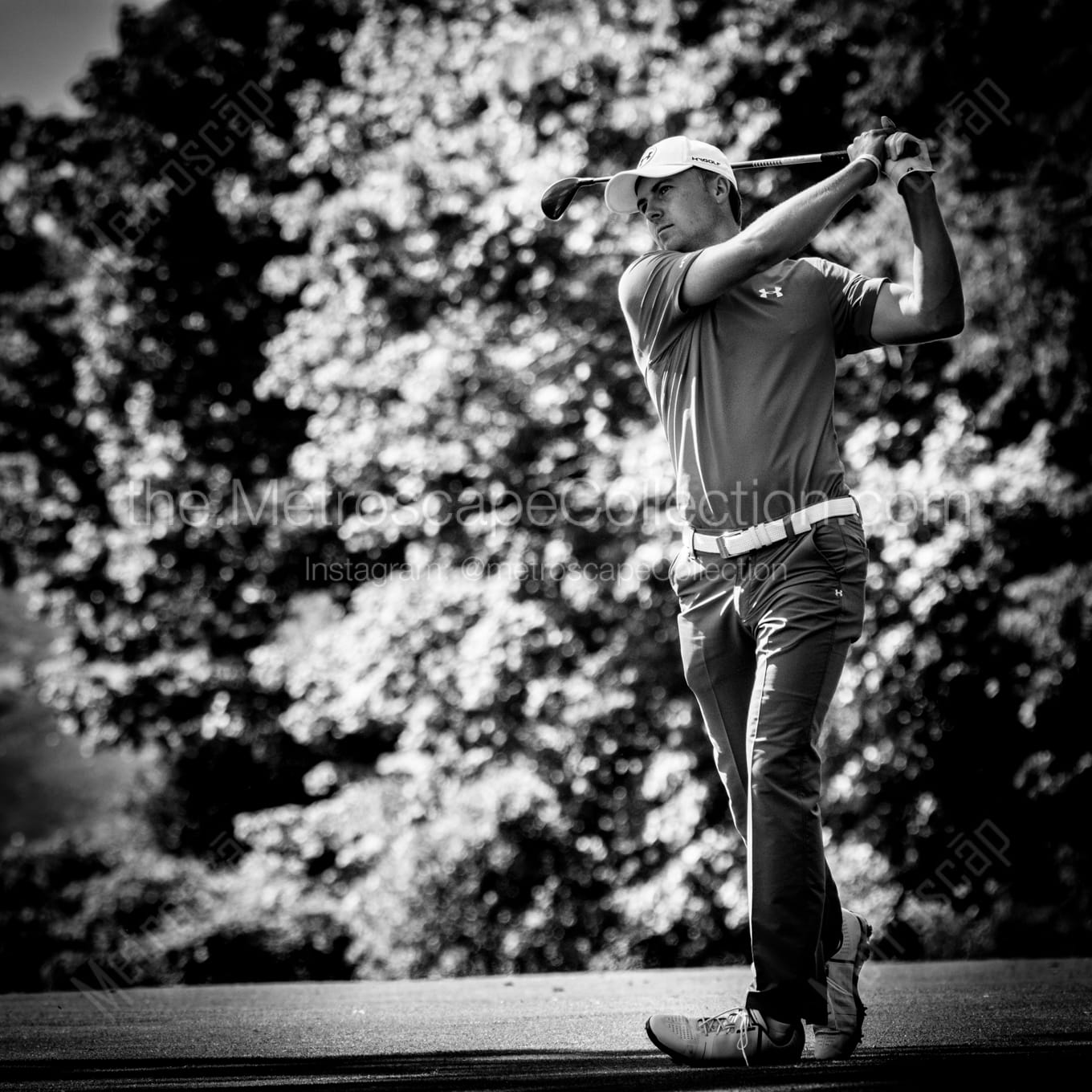 Square Jordan Speith Golf Swing black and white Photos