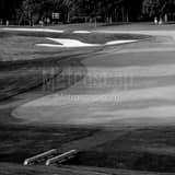 Square Muirfield Village Golf Club Creek Bridge landscape black and white Photography