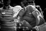 Horizontal Rickie Fowler Hitting Driver landscape black and white Photography