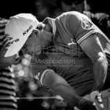 Square Rickie Fowler Hitting Driver landscape black and white Photography