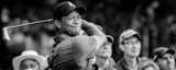 Panoramic Tiger Woods Golf Swing Follow Through black and white Photos