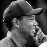 Square Tiger Woods Smiling black and white Photos