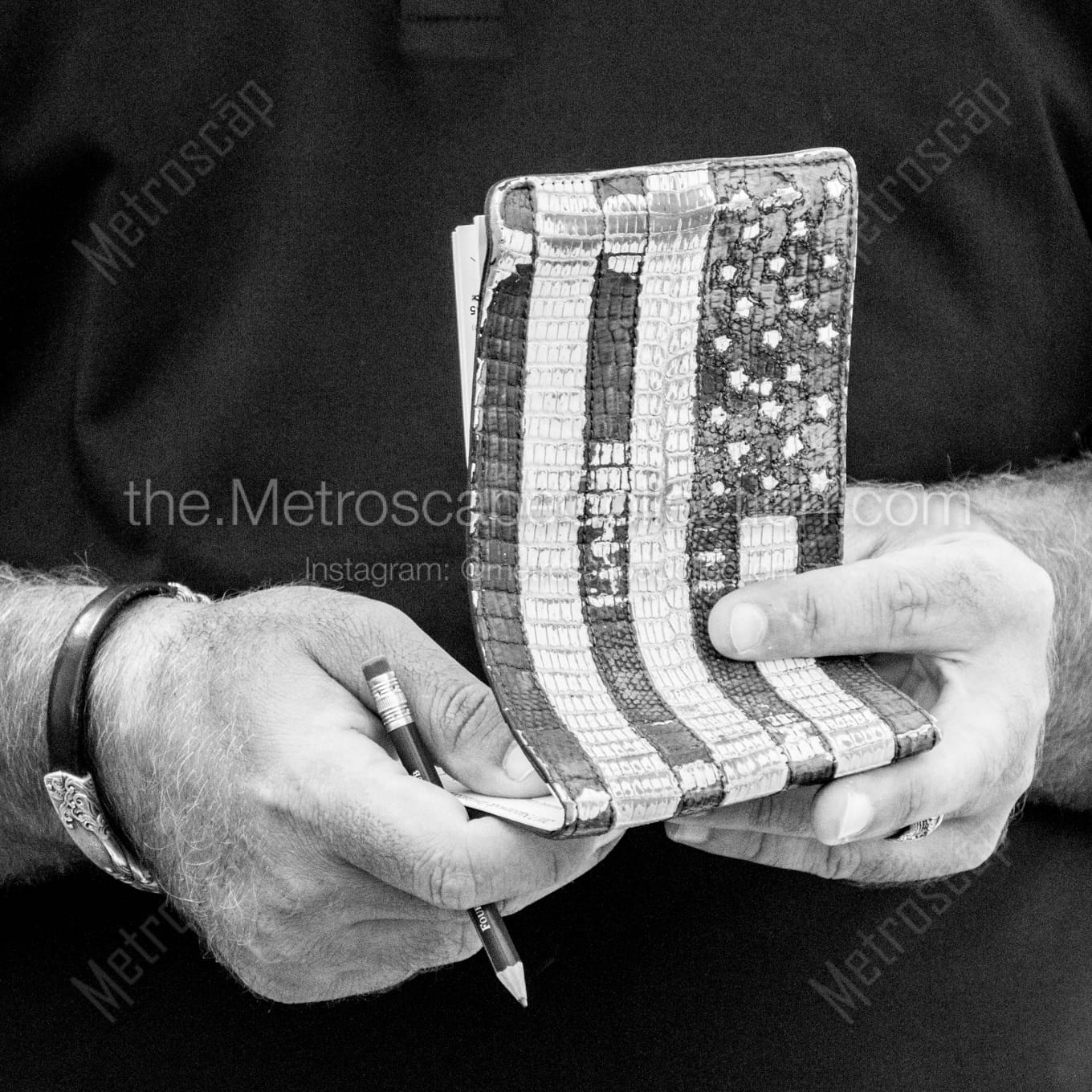 Square A USA Flag Yardage Book black and white Photos