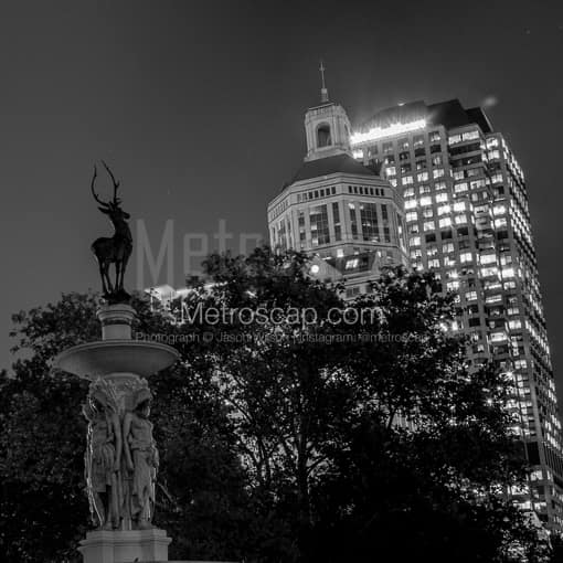 The Corning Fountain featuring Saukiog Braves -- Hartford Black and White Photos