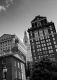 Vertical A Cluster of Downtown Hartford Buildings black and white Photos