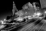 Horizontal Downtown Hartford from American Row landscape black and white Photography
