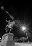 Vertical The La Fayette Statue near the Connecticut State Capitol Building black and white Photos