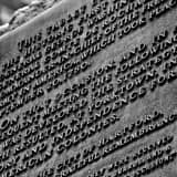 Square Memorial Scroll near Hartford Old State House  black and white Photos
