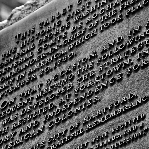 Memorial Scroll near Hartford Old State House  -- Hartford Black and White Photos