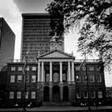 Square The Old Connecticut State House landscape black and white Photography