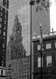 Vertical A Reflection of the Travelers Building landscape black and white Photography