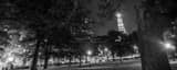 Panoramic The Travelers Building at Night from Bushnell Park black and white Photos
