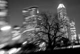 Horizontal The Continental Airlines Building landscape black and white Photography