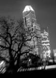 Vertical The Continental Airlines Building landscape black and white Photography