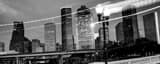Panoramic Downtown Houston at Dusk landscape black and white Photography