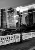 Vertical Downtown Houston at Dusk landscape black and white Photography