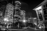 Horizontal Downtown Houston landscape black and white Photography