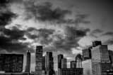 Horizontal The Houston Skyline from the Southeast Corner of Downtown landscape black and white Photography