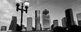 Panoramic Columns on the Sabine Bridge and Houston Skyline landscape black and white Photography