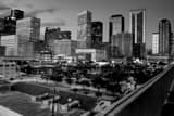 Horizontal The Houston Skyline at Dusk landscape black and white Photography