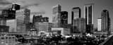 Panoramic The Houston Skyline at Dusk landscape black and white Photography