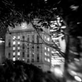 Square Houston City Hall Clock landscape black and white Photography