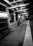 Vertical A Light Rail Station landscape black and white Photography